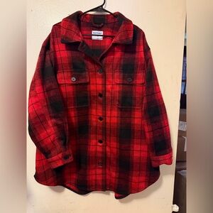 Old Navy Size 2x  Red Plaid Shacket NEW